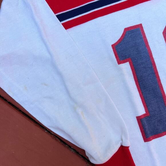 Vintage Healthtex Mockneck Football Number 12 T Shirt Jersey Baby Tee Yth 10 - Picture 7 of 10